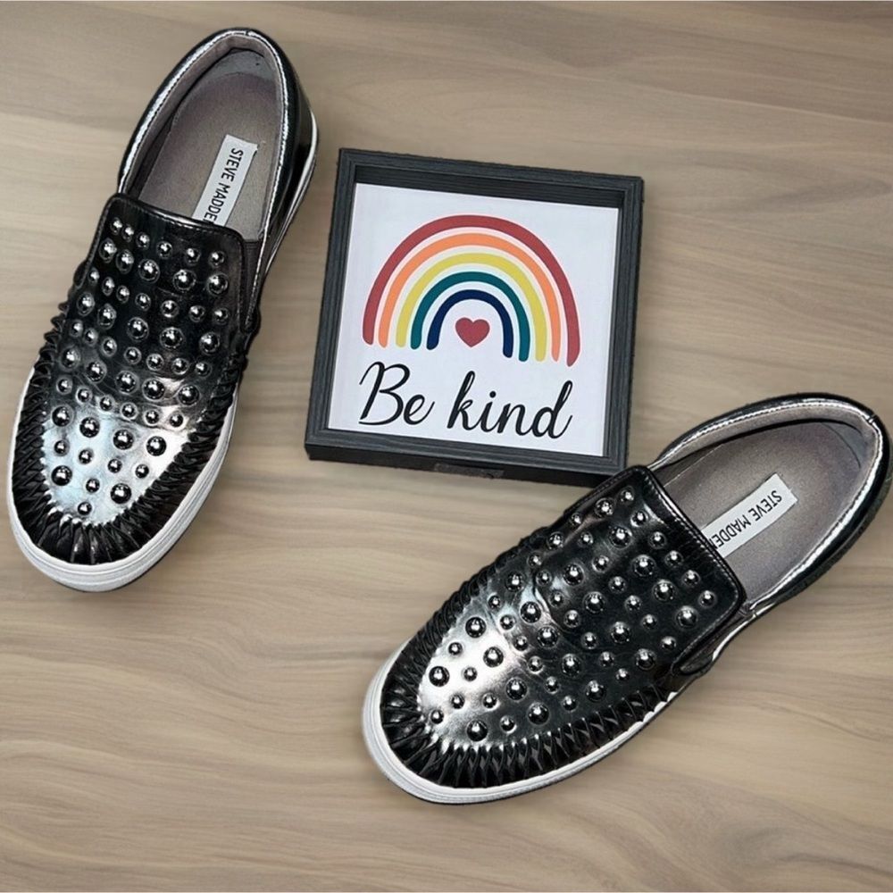 * Steve Madden silver stud metalic sneakers